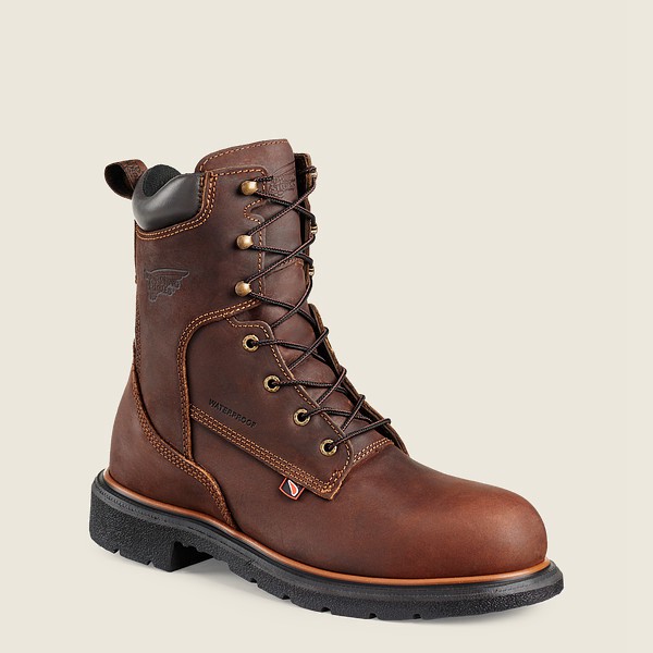 Red Wing Safety Boots Dynaforce® - 8-inch Waterproof Toe - Brown - Mens JLV162784